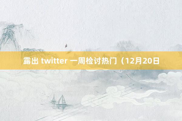 露出 twitter 一周检讨热门（12月20日