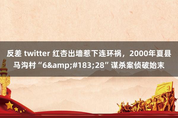 反差 twitter 红杏出墙惹下连环祸，2000年夏县马沟村“6&#183;28”谋杀案侦破始末