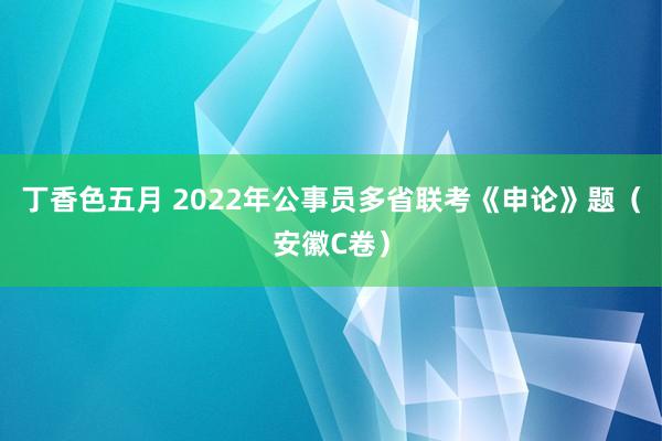 丁香色五月 2022年公事员多省联考《申论》题（安徽C卷）