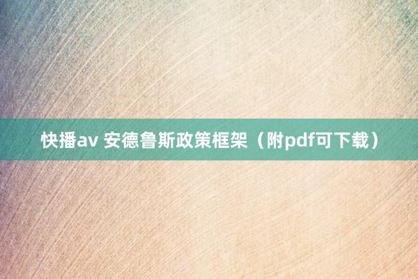快播av 安德鲁斯政策框架（附pdf可下载）