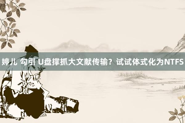 婷儿 勾引 U盘撑抓大文献传输？试试体式化为NTFS